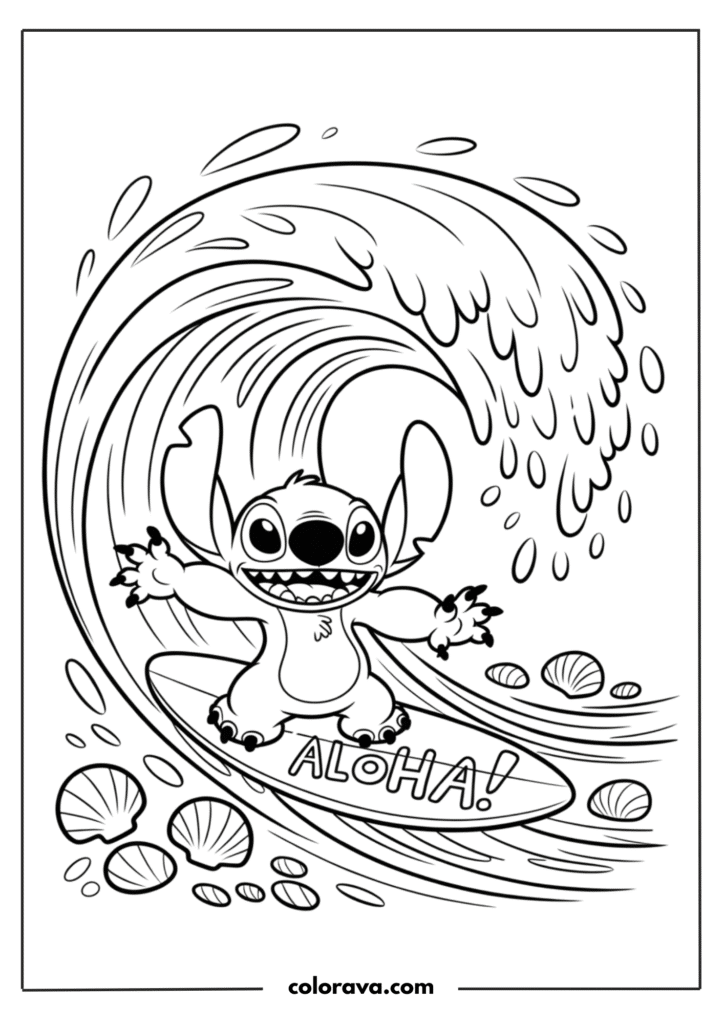 Stitch coloring pages