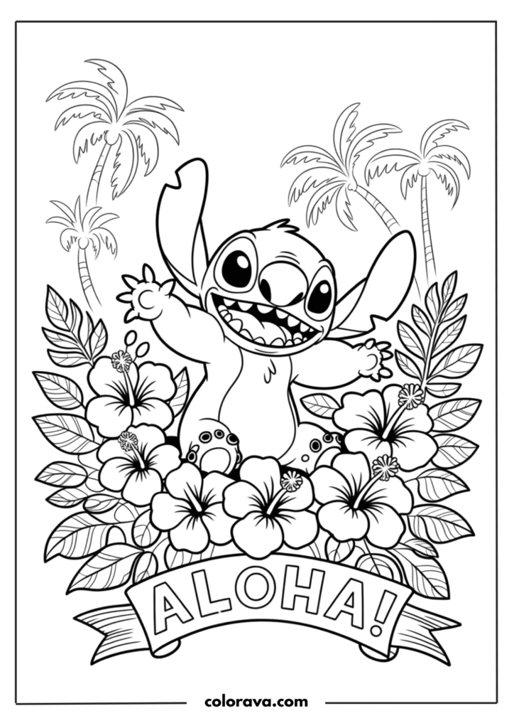 Stitch coloring pages