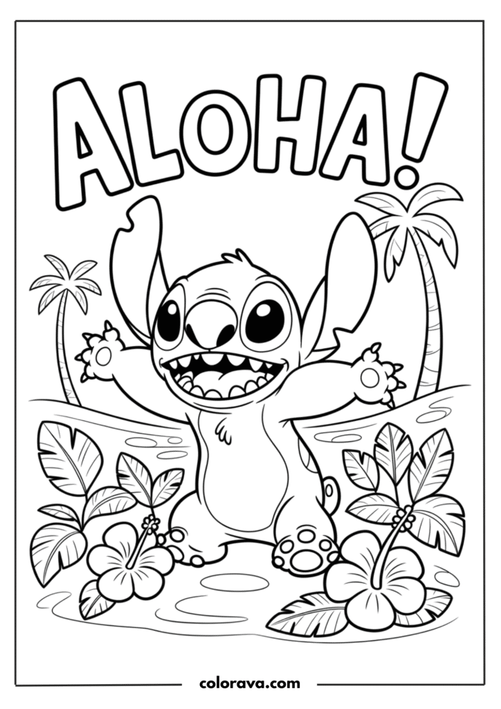 Stitch coloring pages