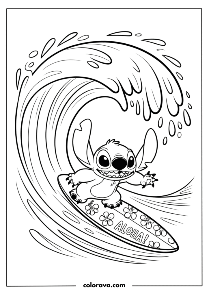 Stitch coloring pages