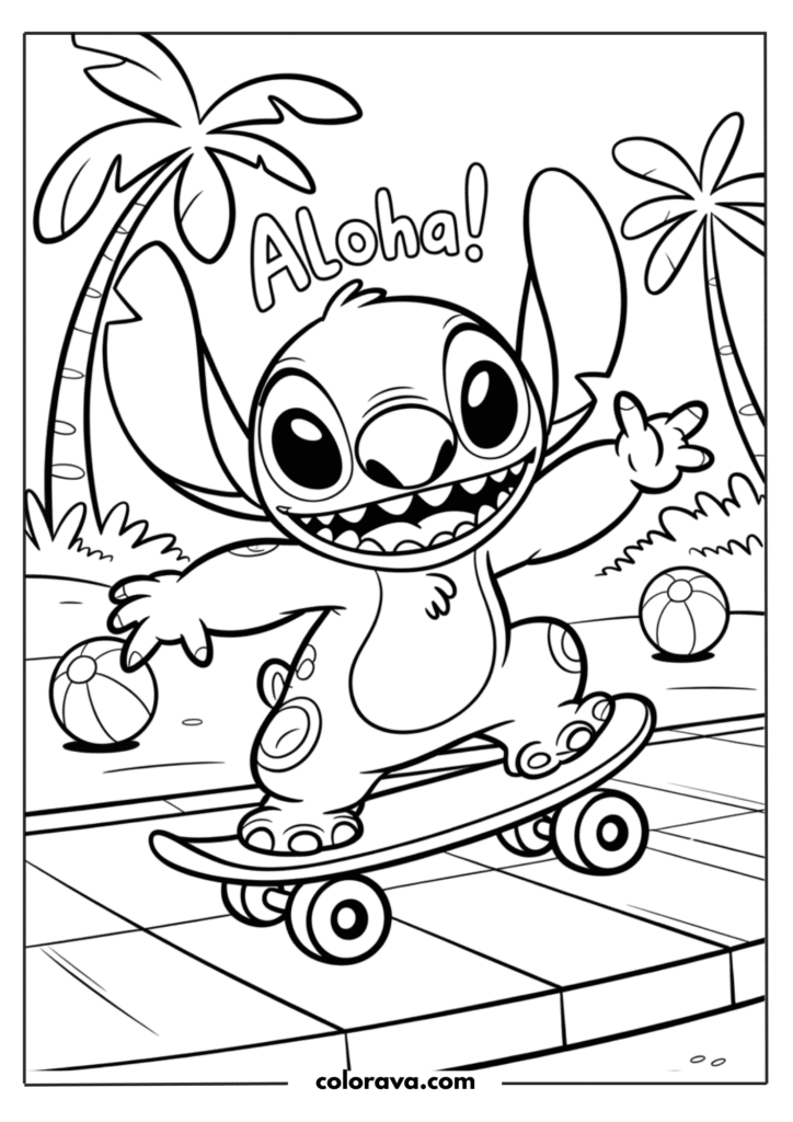 Stitch coloring pages