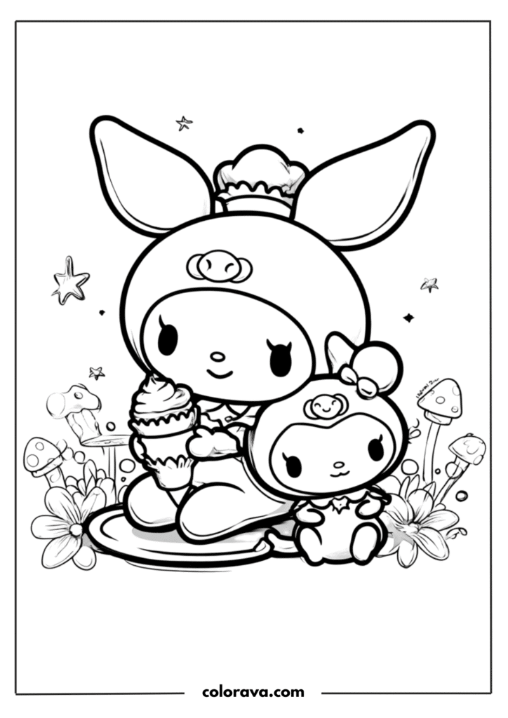 kuromi coloring pages