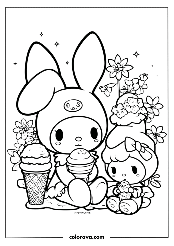 kuromi coloring pages