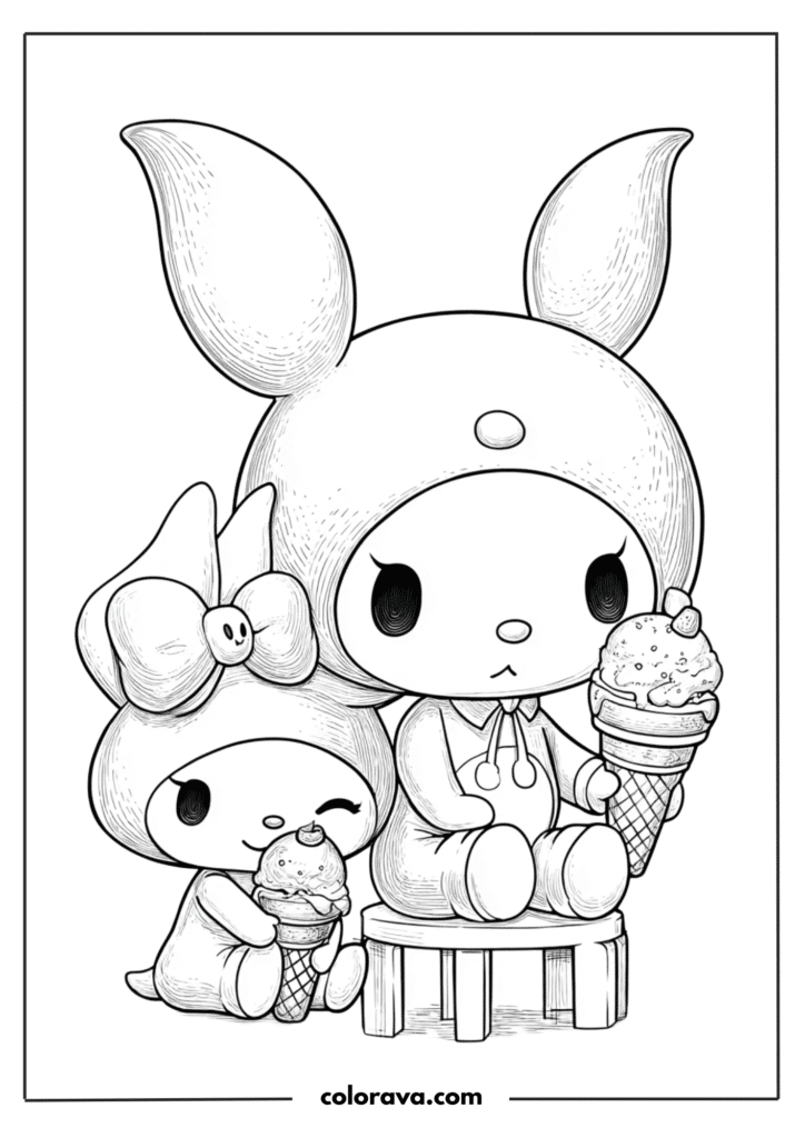 kuromi coloring pages