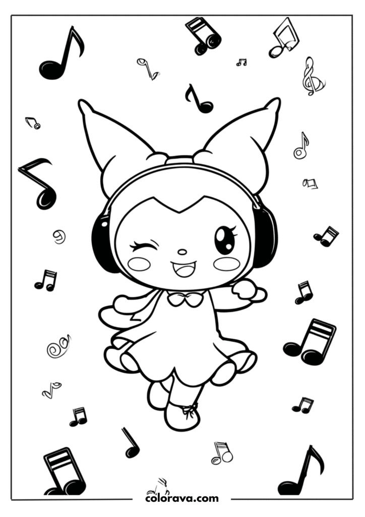 kuromi coloring pages