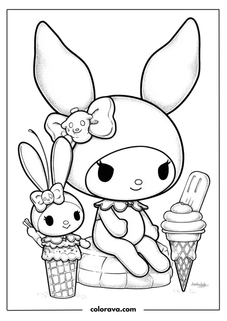 kuromi coloring pages