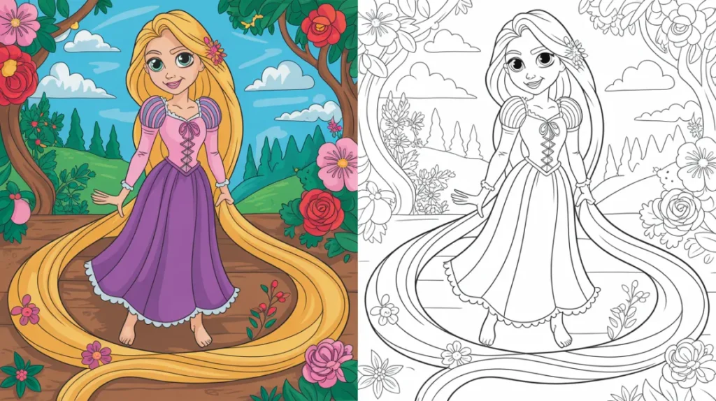 Rapunzel coloring page