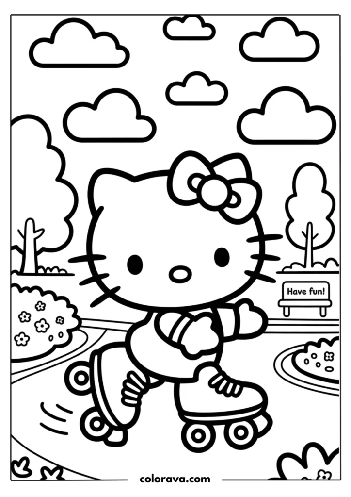 halloween hello kitty coloring pages