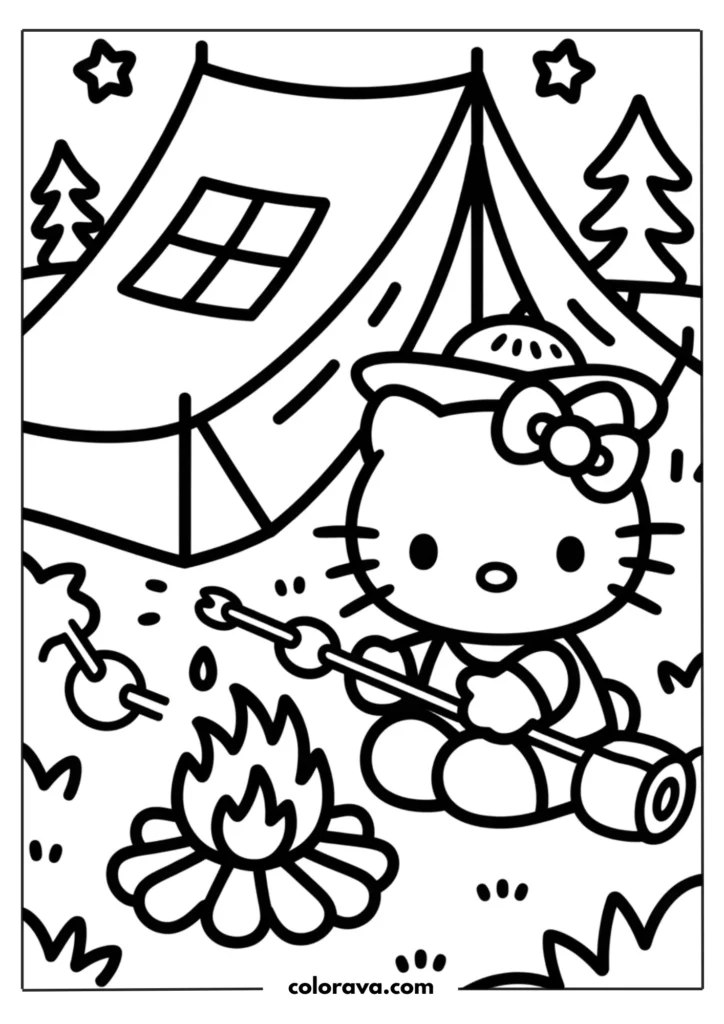 halloween hello kitty coloring pages