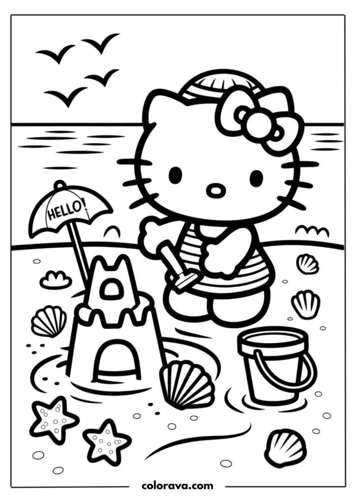 halloween hello kitty coloring pages