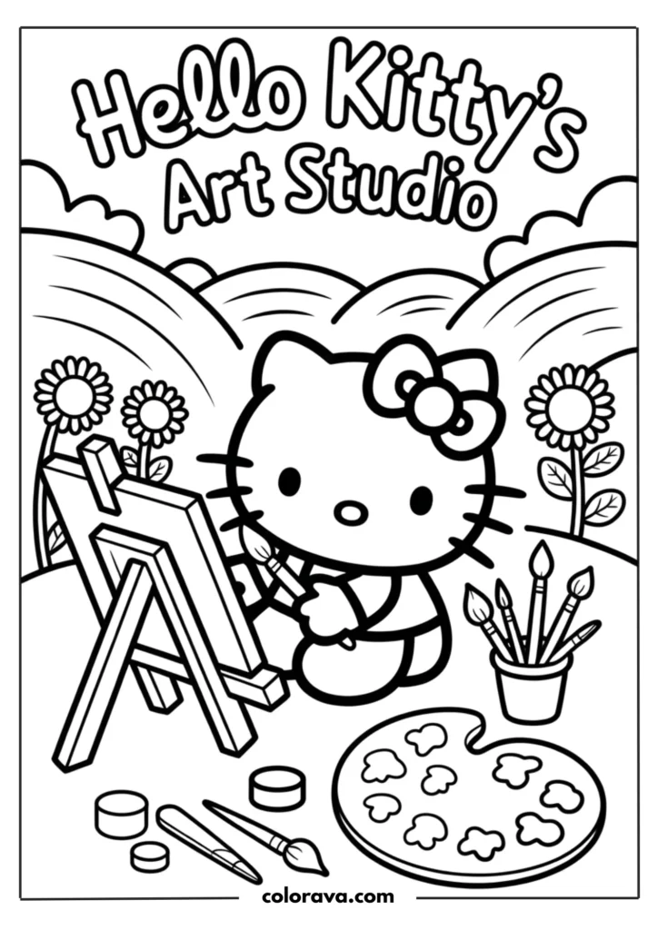 halloween hello kitty coloring pages