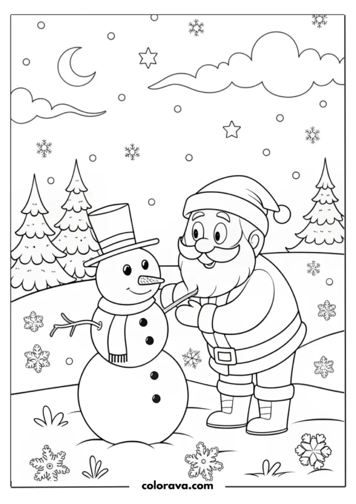 Santa Coloring Pages for kids