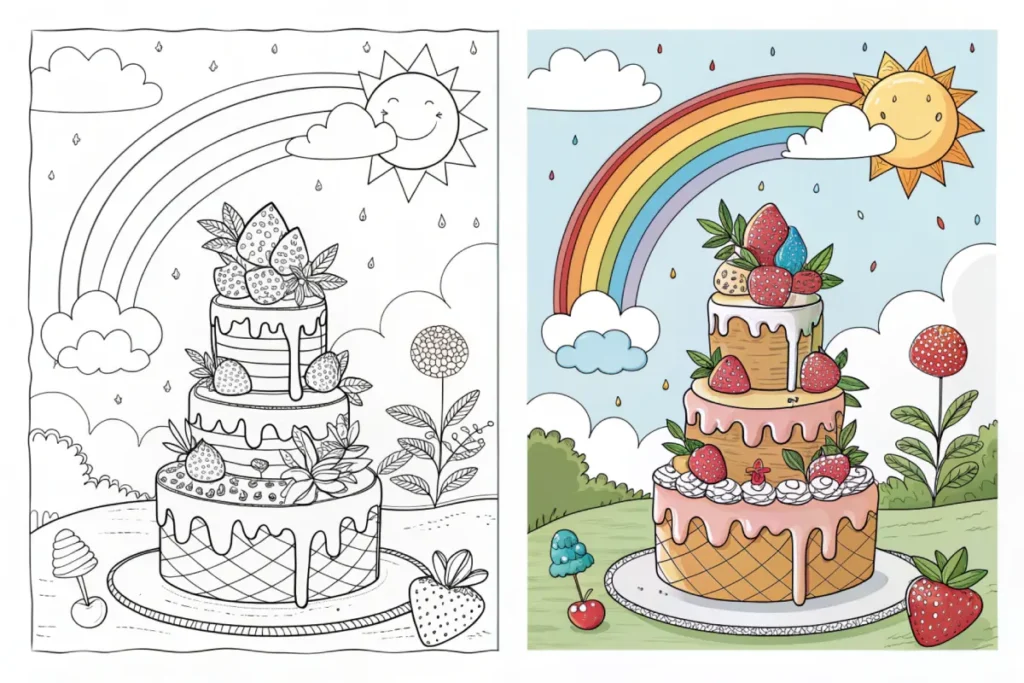happy birthday coloring page
