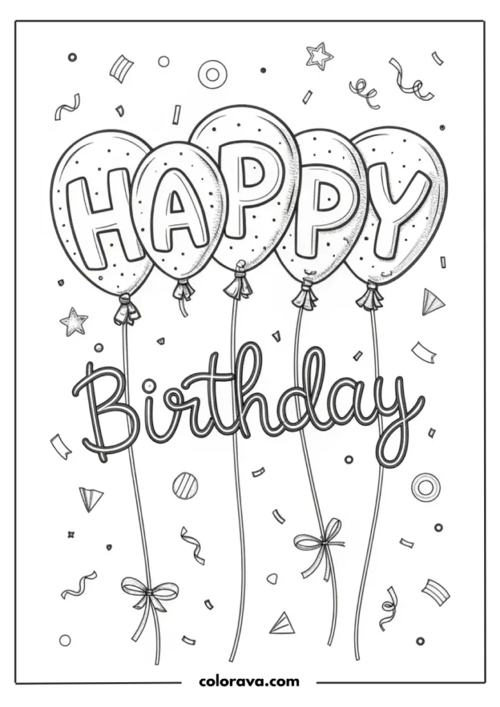 Happy Birthday Coloring Pages Happy Birthday Coloring Pages