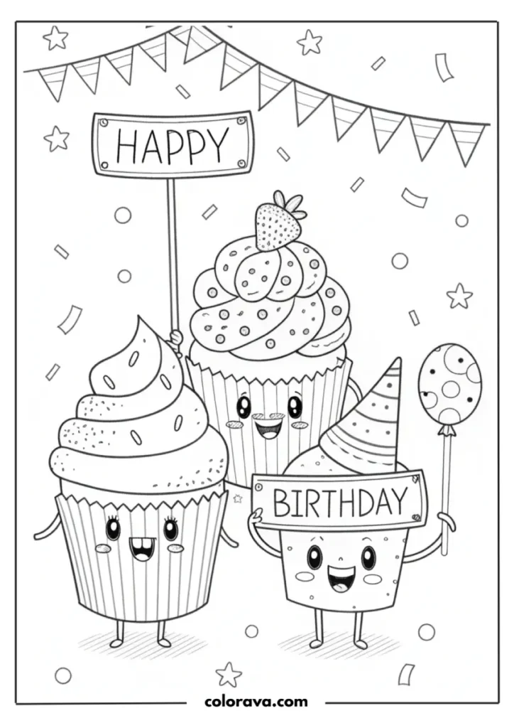 Happy Birthday Coloring Pages Happy Birthday Coloring Pages
