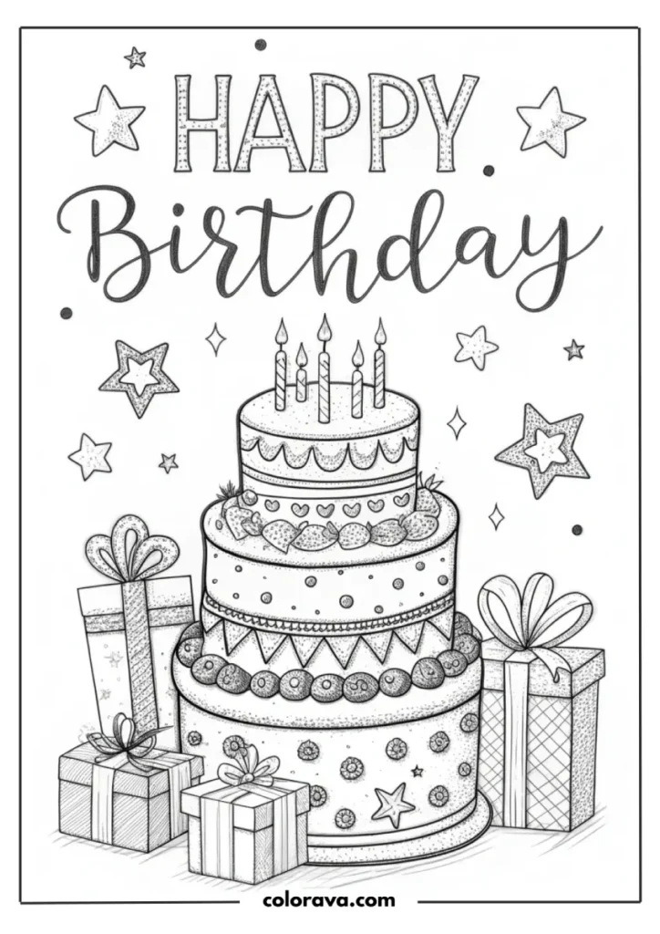 Happy Birthday Coloring Pages Happy Birthday Coloring Pages