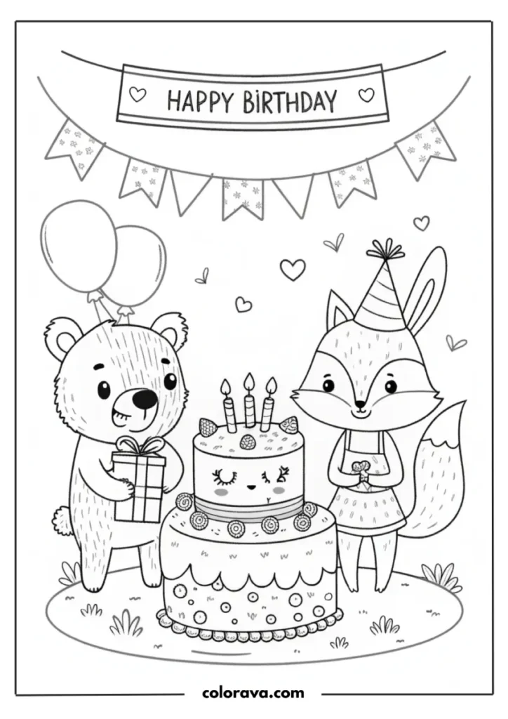 Happy Birthday Coloring Pages Happy Birthday Coloring Page
