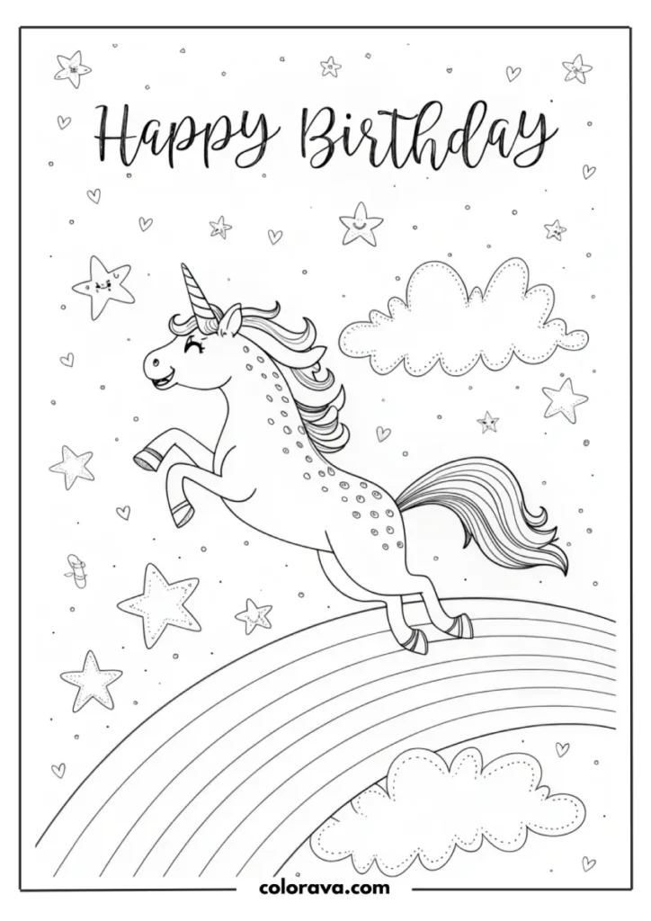 Happy Birthday Coloring Pages Happy Birthday Coloring Page
