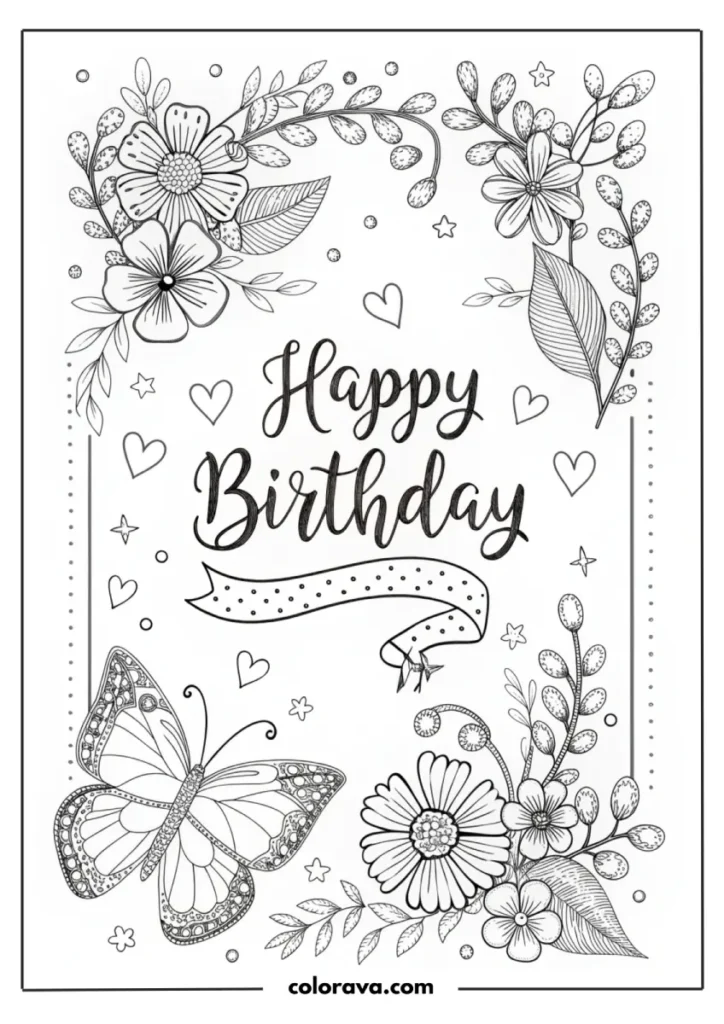 Happy Birthday Coloring Pages Happy Birthday Coloring Page