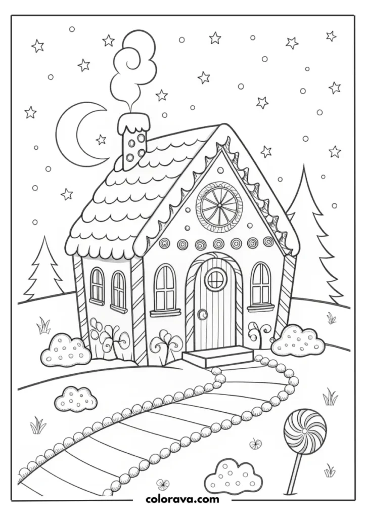  gingerbread house coloring pages