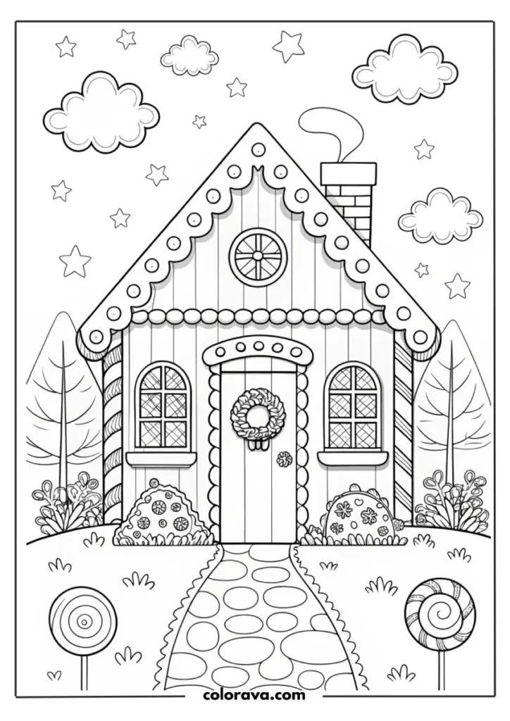  gingerbread house coloring pages