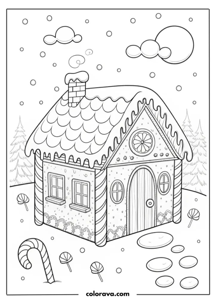  gingerbread house coloring pages