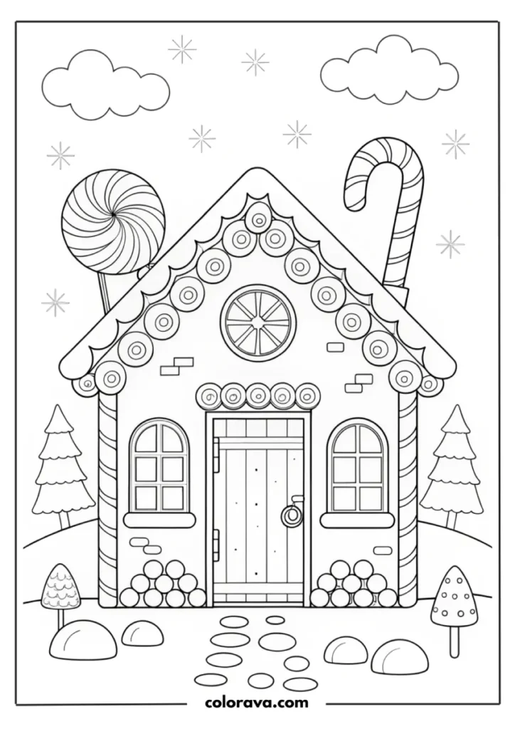  gingerbread house coloring pages