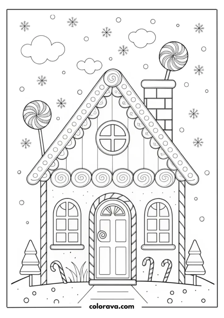  gingerbread house coloring pages