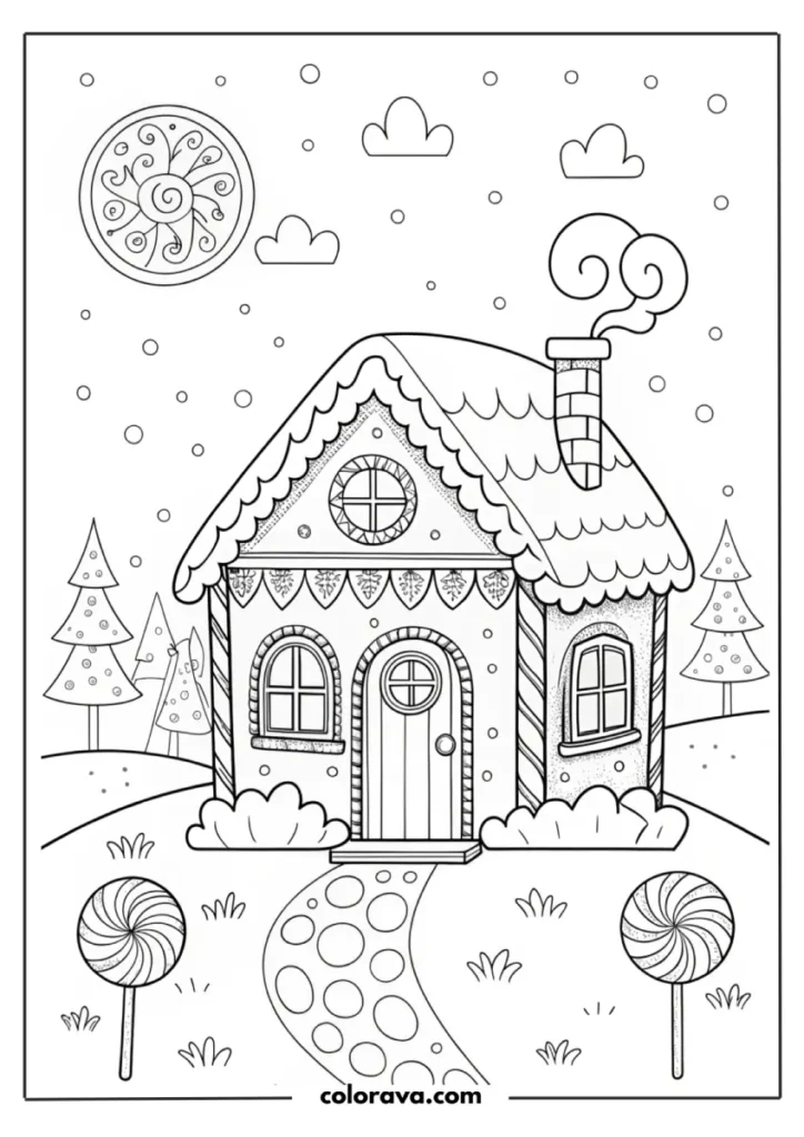  gingerbread house coloring pages
