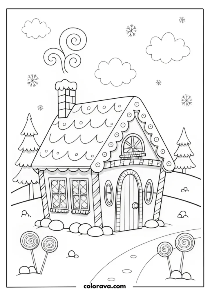  gingerbread house coloring pages