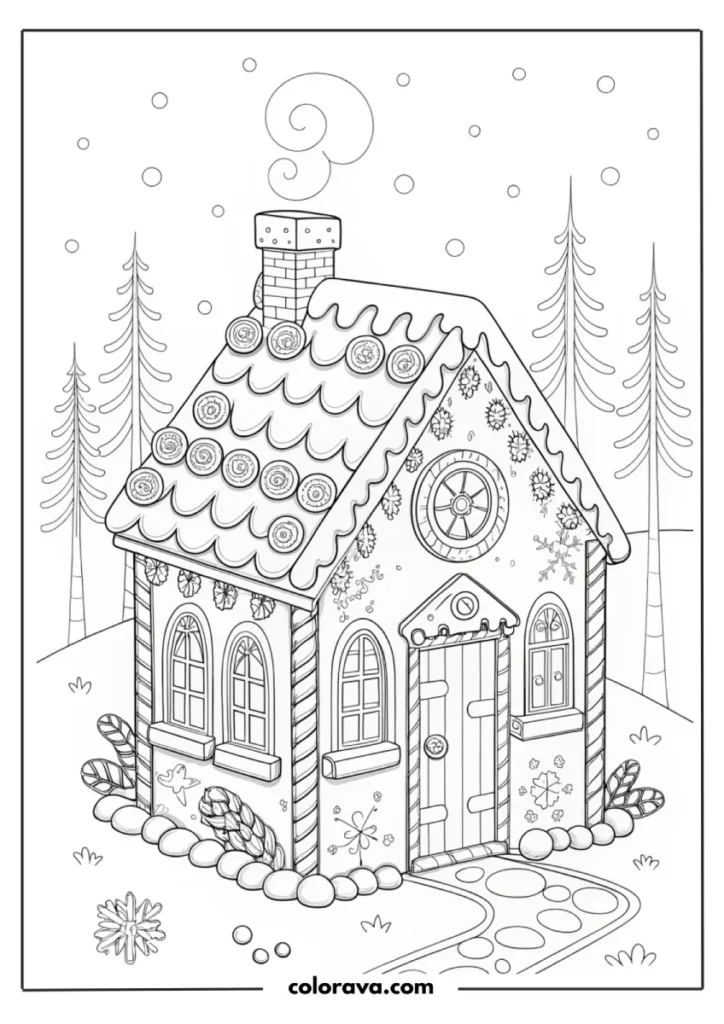 gingerbread house coloring pages