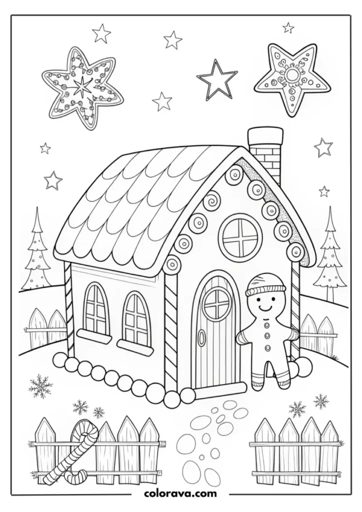  gingerbread house coloring pages