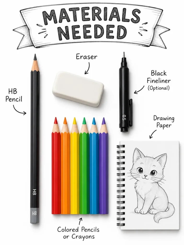 cat drawing materials