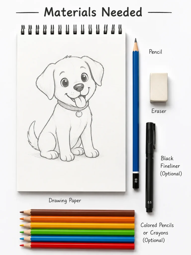 how to draw a dog materials needed